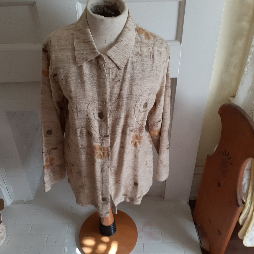 Chico's raw silk Fall embroidered tunic top 8